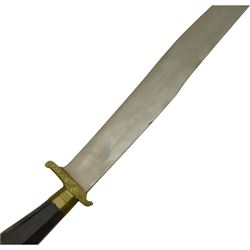 Wooden handled Filipino knife, with leather scabbard, L60cm