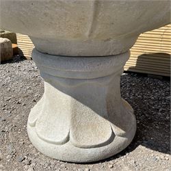 Cast stone circular garden bird bath figure - THIS LOT IS TO BE COLLECTED BY APPOINTMENT FROM DUGGLEBY STORAGE, GREAT HILL, EASTFIELD, SCARBOROUGH, YO11 3TX