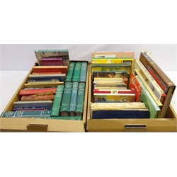  Collection of books including, The Diary of Samuel Pepys in nine volumes, militaria including Guns & Gun Collecting, Glass collectors book, Antiques, woodworking, furniture and other reference books in two boxes  