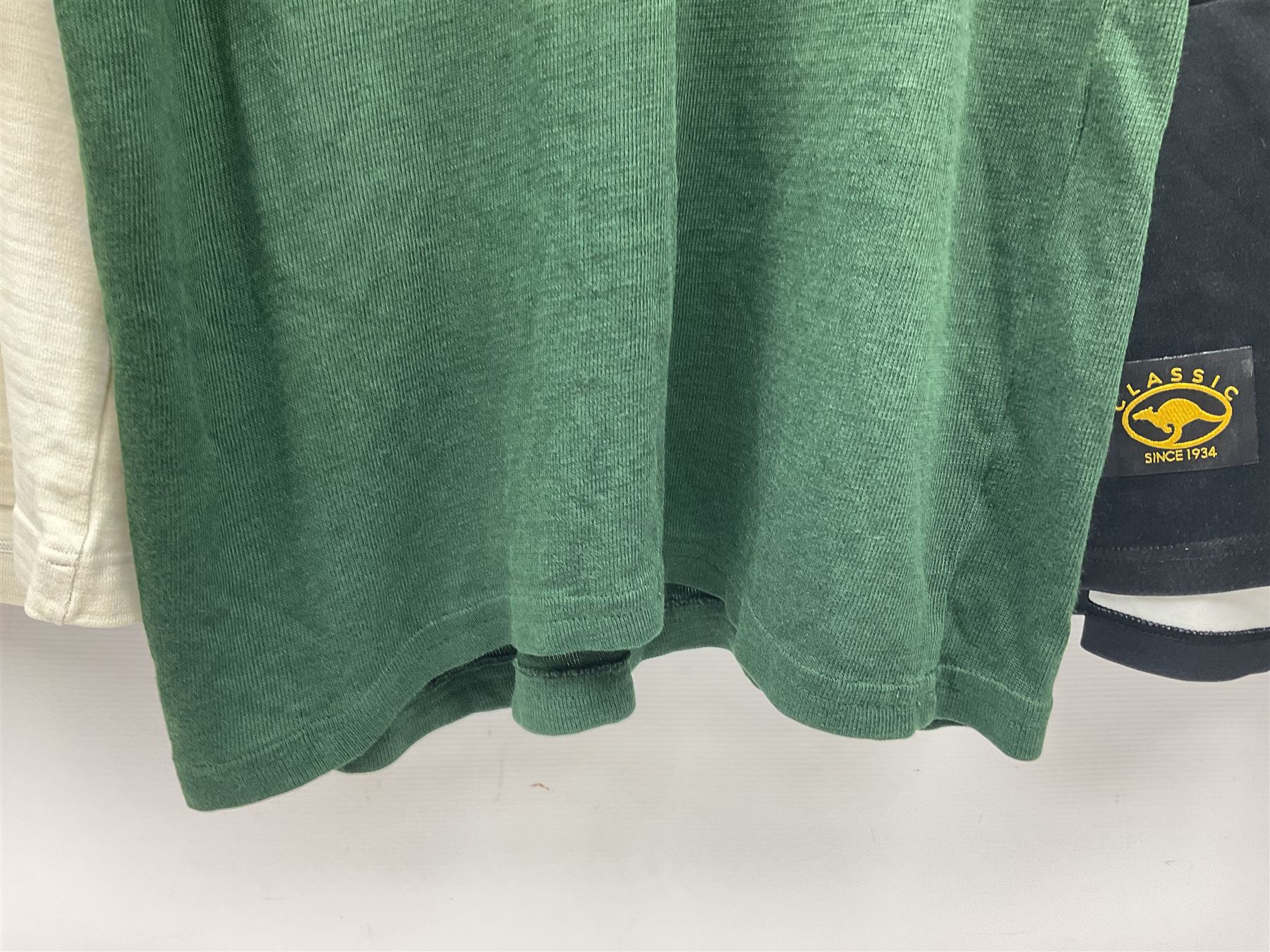 Three Australian Rugby League shirts, to include NRL West Tigers shirt, NSW RL North Sydney Bears shirt and an Australian International rugby shirt, with applied W.Simpson name to front