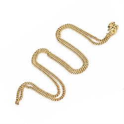 18ct gold flattened curb link chain necklace, stamped 750
