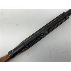 .22 air rifle with break barrel action and 48cm barrel; no visible maker but marked 'Foreign' No.55951; fitted with 4x20 telescopic sight L109cm overall