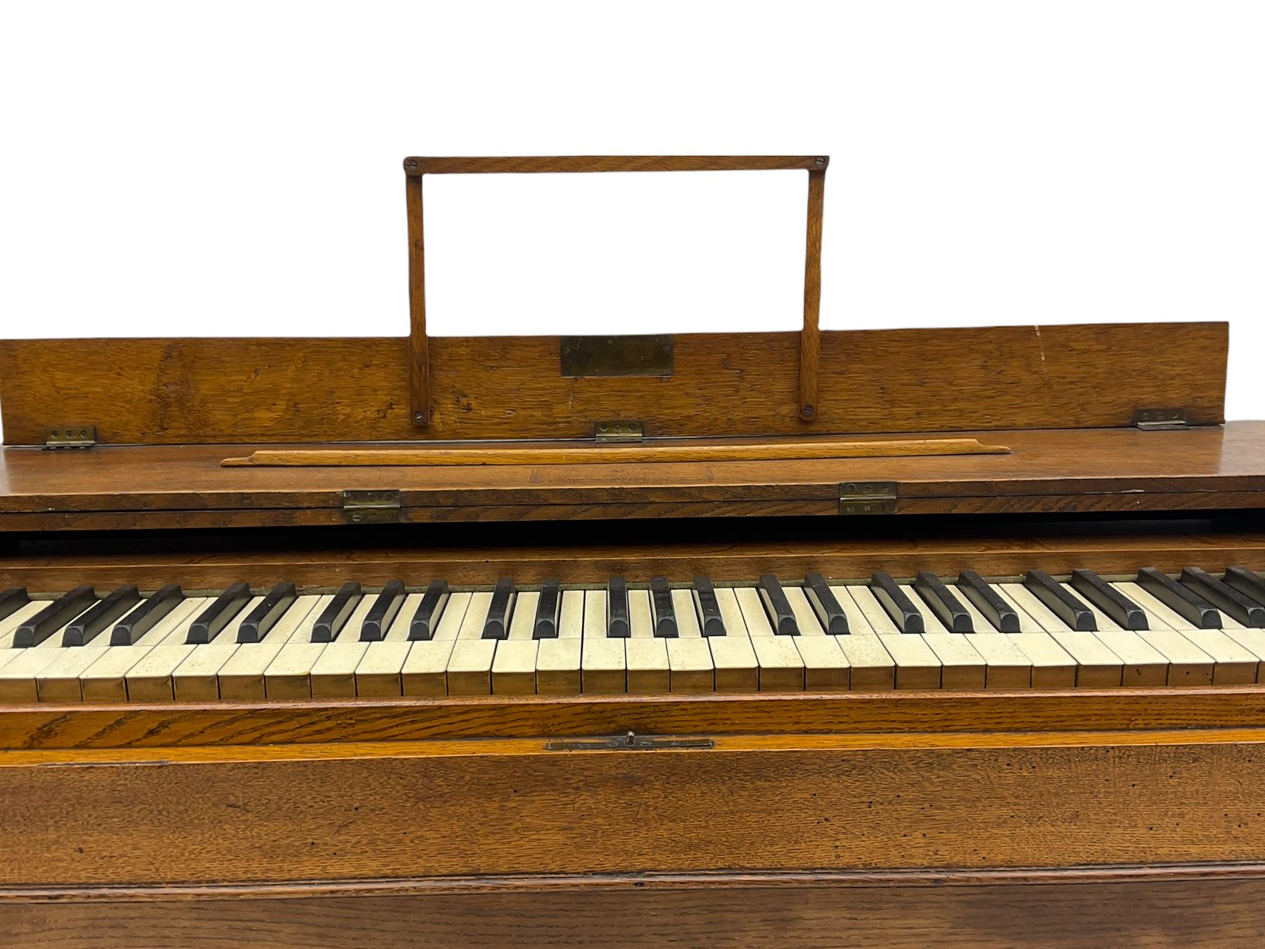 19th century oak cased harmonium, twin pedal pump mechanism