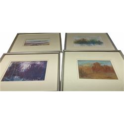 Madeleine Eyland (Belgian/British 1930-2021): Collection of abstract pastels, approx 21, max 19cm x 28cm 
Provenance: artist's studio collection. Marie-Madeleine Eyland (neé Legrain) was born in 1930 at Floriffoux, Belgium; she lived most of her life in Scarborough working as a nurse and an artist.