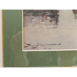 Charles Eyres Simmons (Cornwall 1872-1955): Penzance Harbour and Church, watercolour signed 24cm x 33cm