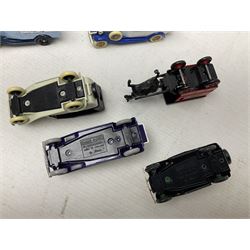 Collection of die-cast vehicles to include Corgi, Dinky, Lledo and Days Gone, housed in six wood display units