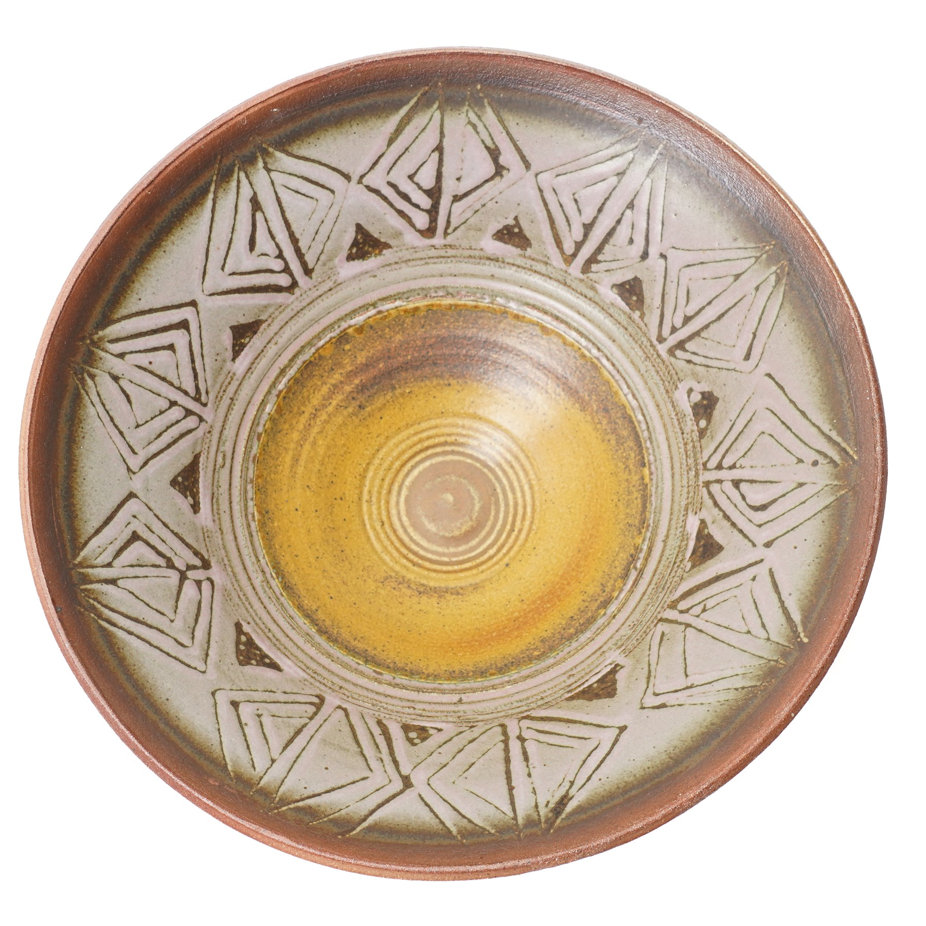 Eric and Meira Stockl of Helyg pottery, Addingham - two studio pottery bowls, larger D40cm (2)