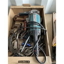 Makita angle grinder, Stanley vice grips, clamps, saws and other tools  - THIS LOT IS TO BE COLLECTED BY APPOINTMENT FROM DUGGLEBY STORAGE, GREAT HILL, EASTFIELD, SCARBOROUGH, YO11 3TX