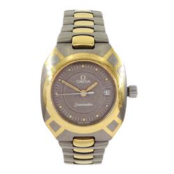 Omega Seamaster Titane ladies titanium and gold quartz wristwatch, Ref. 5960053, Cal. 1380, on original bracelet, with fold-over clasp