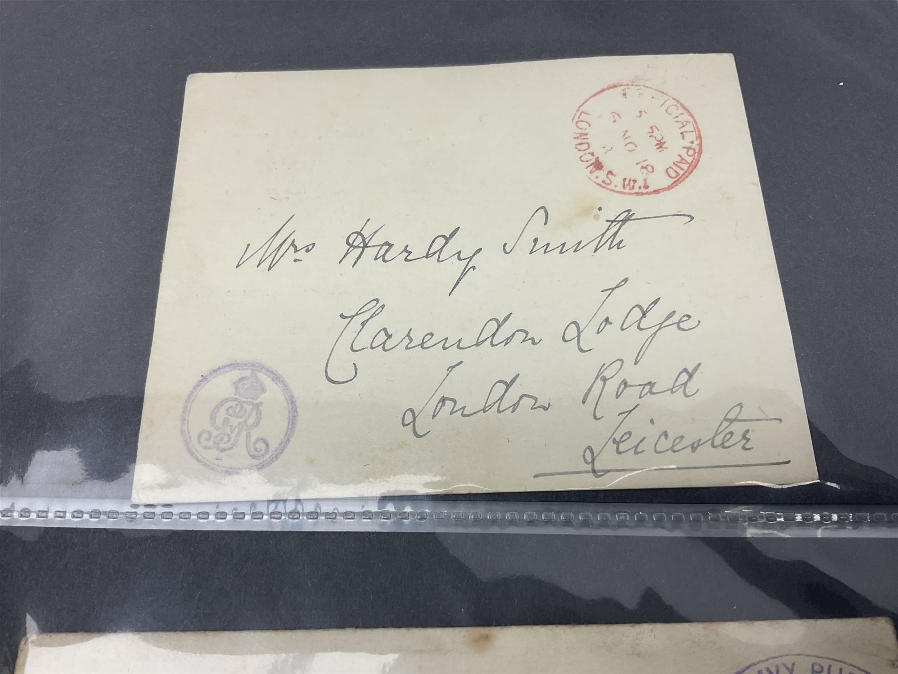 Postal history including air mail, telegrams, covers with 'Privy Purse Buckingham Palace' stamp, first day covers etc, housed in two ring binder folders