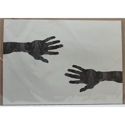 Sir Antony Gormley RA (British 1950-): 'Hands', limited edition wrapping paper sheet, produced for the Teenage Cancer Trust by Selfridges Wrapped 2005, 45cm x 70cm