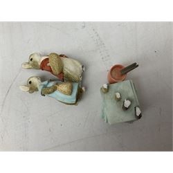 Frederick Warne & Co The World of Beatrix Potter figures to include Peter Rabbit in Mr Mcgregor's Garden, Peters Hiding place, Mrs Tiggy Winks, The Tale of Jonny Town-Mouse, etc, many with original boxes 