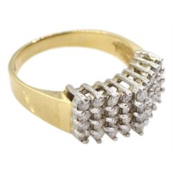 14ct gold round brilliant cut diamond dress ring, stamped