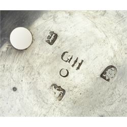 18th century silver pair cased verge fusee pocket watch by Alexander Hare (London ca.1781-1824), No. 200, square baluster pillars, pierced and engraved balance cock, white enamel dial with Roman hours and outer Arabic minute ring, beetle and poker hands, case makers mark G H, London 1770, with a fabric watchpaper embroidered with map of Europe