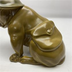 Royal Doulton Tommy Bulldog figure, modelled in World War One army costume, khaki glazed, with printed mark beneath, H16cm 