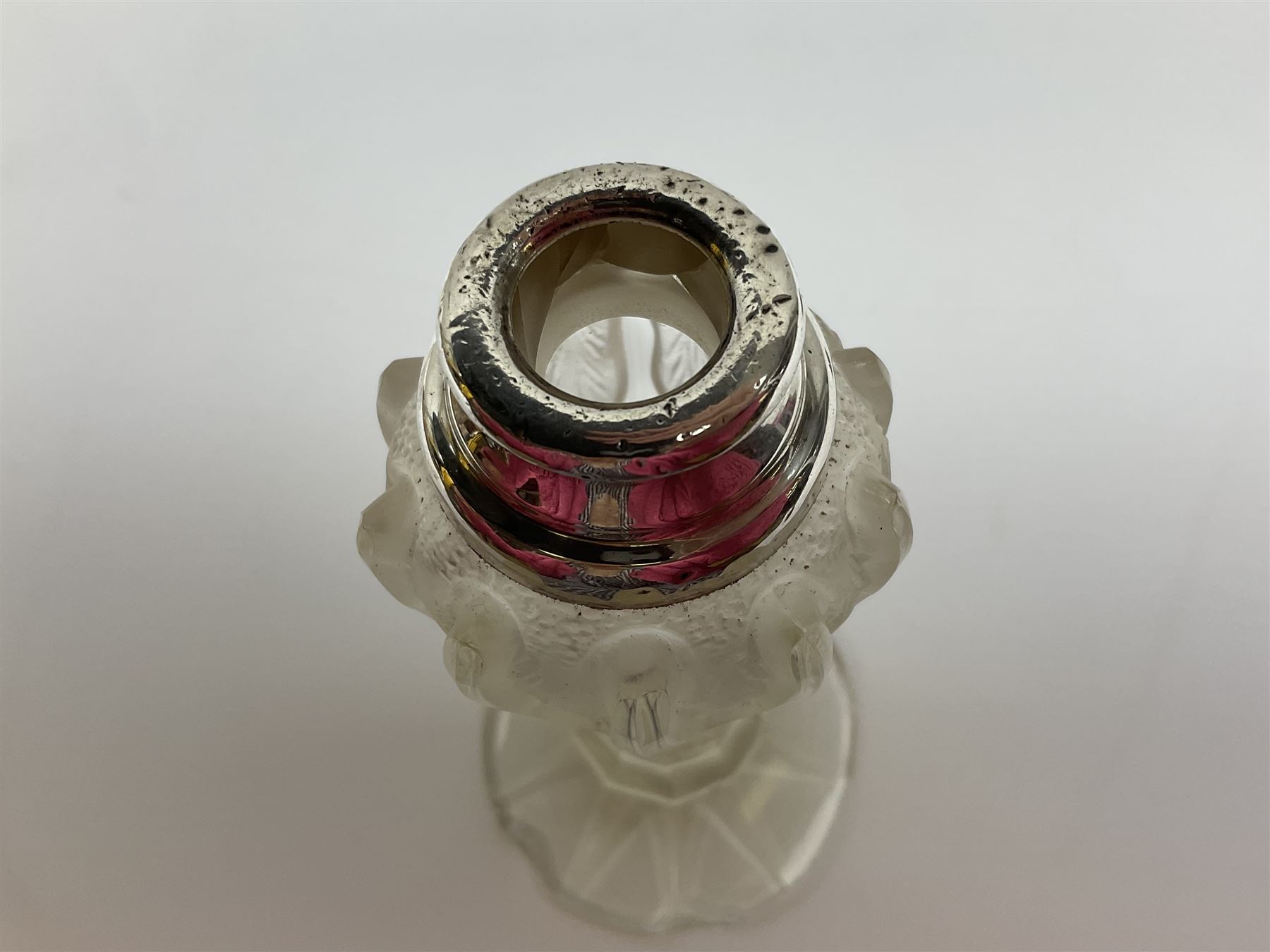 Group of silver mounted glass scent bottles and crested ware, together with a Brierglass lead crystal box with a glass and silver, lid, etc all silver with various hallmarks. 