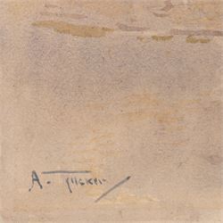 Arthur Tucker (British 1864-1929): 'Ben Nevis from Corpach' and 'Laugharne Castle - Carmarthenshire', two watercolours signed, one titled on the mount, the other titled verso, max 30.5cm x 46cm (2) (unframed)