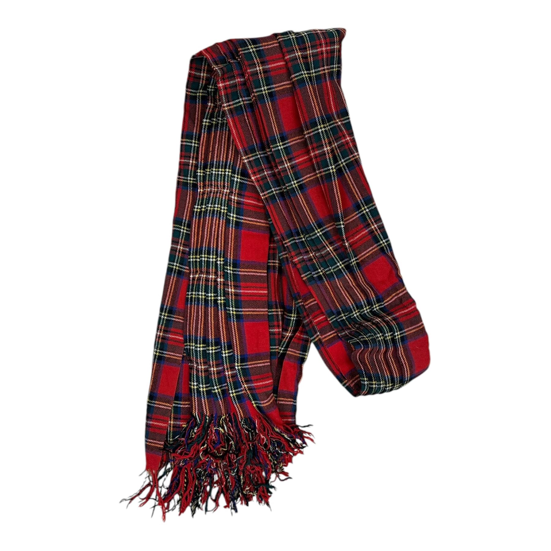 Set of mid 20th century bagpipes, with McLeod chanter, Royal Stuart cover, tassels, ribbons and spare accessories, contained within a wooden carry case, together with a Scarborough Highland Pipe Band uniform, comprising black highland dress jacket, Royal Stuart kilt, Glen Garry hat, Swinging Six sporren, Sgian Dubh knife, piper's dirk with knife and fork, etc