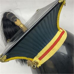 Lancers cap with original 19th century fittings for the 16th Lancers on a modern fibre glass shell with liner
