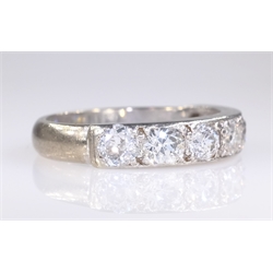  White gold brilliant cut seven stone diamond half eternity ring tested to 18ct  