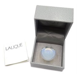  Lalique White light cabachon ring signed Lalique France boxed  