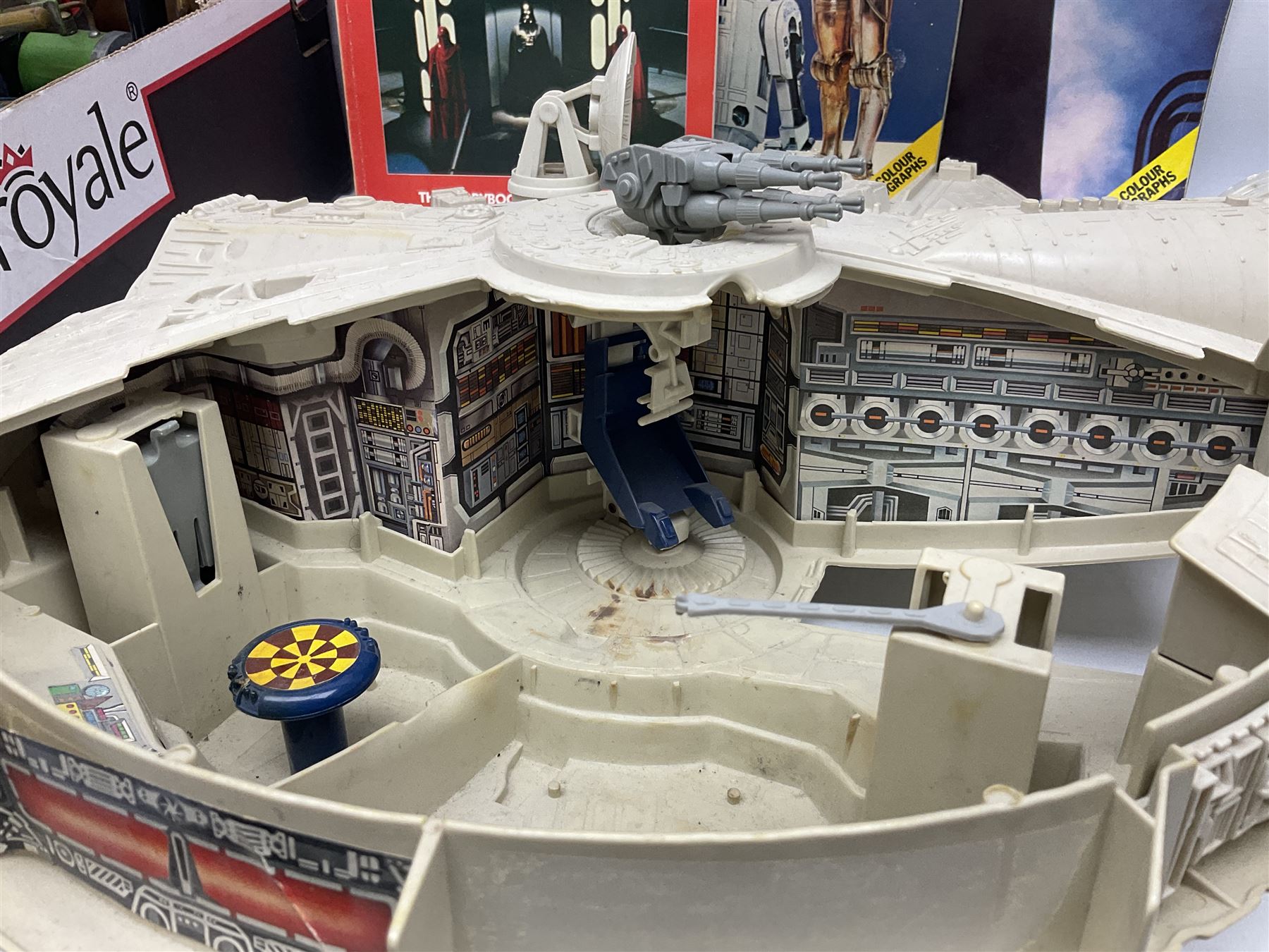 Star wars - Kenner Millenium Falcon spaceship with De Agostini boxed smaller model; X-Wing Fighter; and three story books on the original trilogy of films; together with other TV/Film related spacecraft; Mamod steam roller; assorted unboxed and playworn die-cast models etc