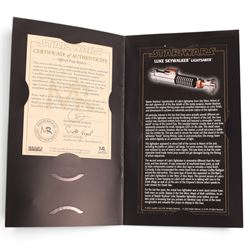 Master Replicas Star Wars Luke Skywalker's Lightsaber no. SW-102,  1:1 scale, in box with outer cardboard sleeve, with certificate, separate acrylic display case and plaque, limited edition no. 2045/2500