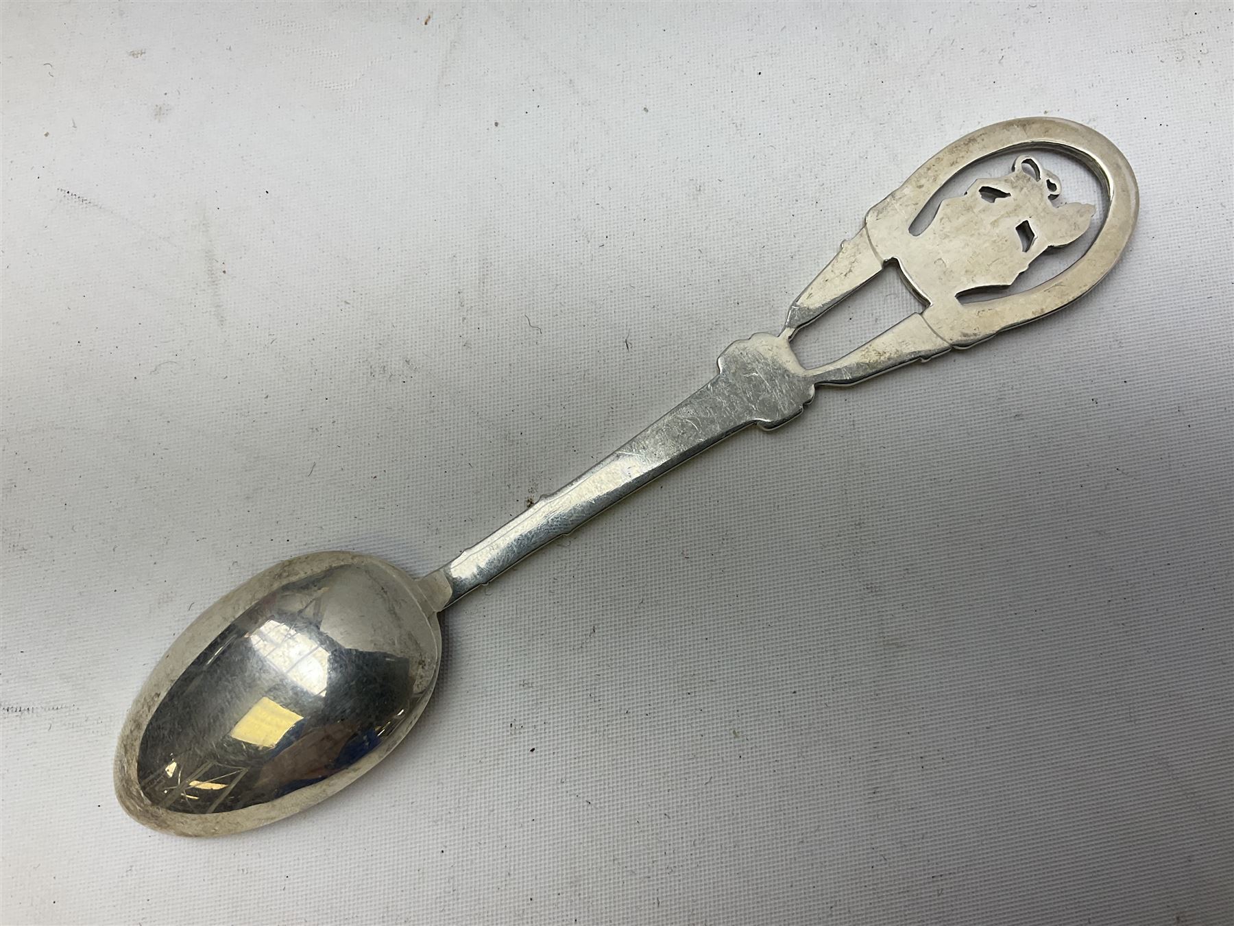 Three hallmarked silver shooting spoons including Royal Military College Rifle Club, Eastern Command S. of M. Hythe etc (3)
