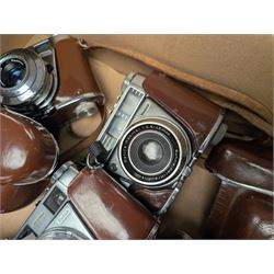 Eight Kodak Retinette cameras and similar, including IA, IB, IIIS models, most in leather cases