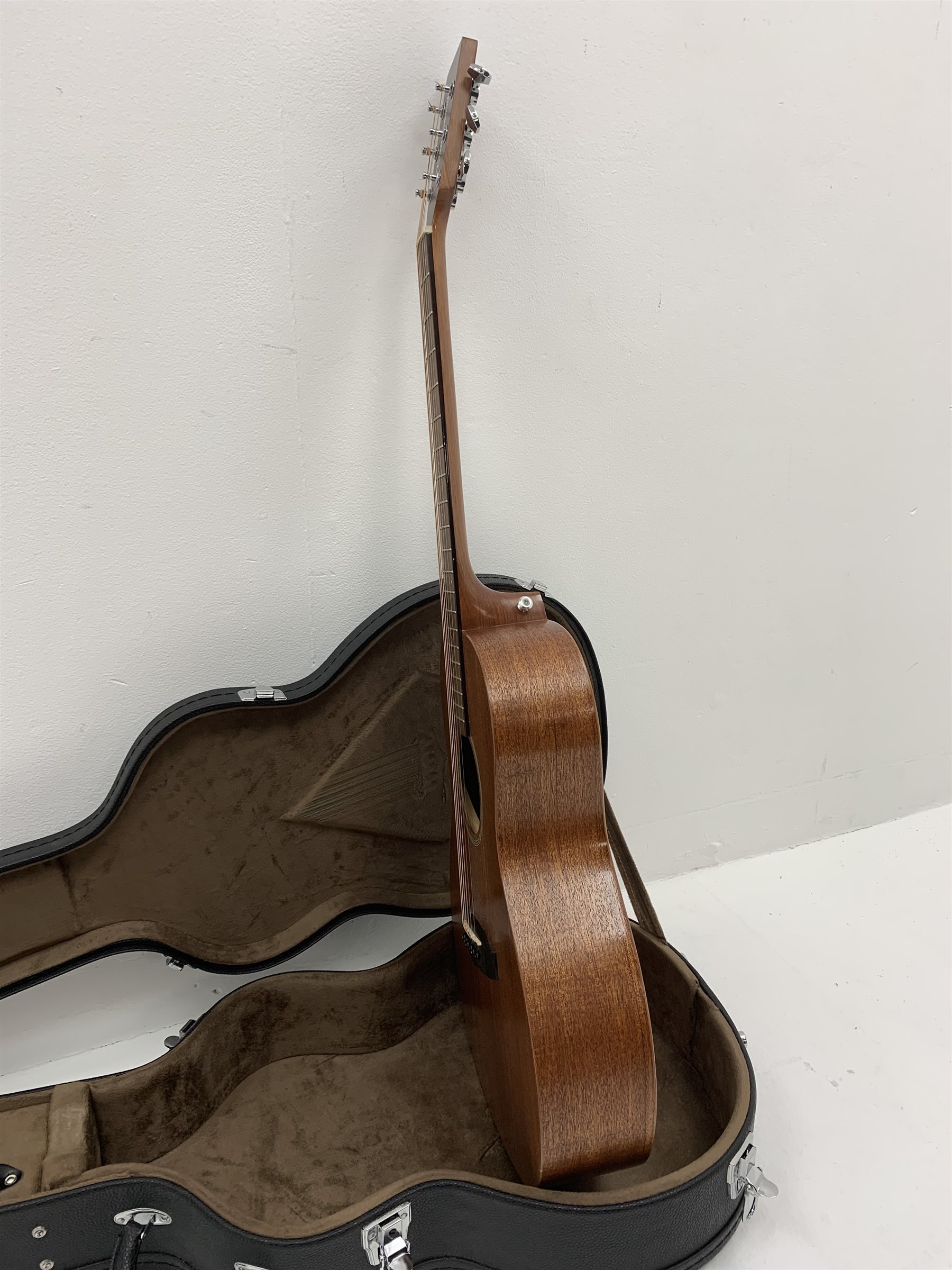  Tanglewood Model TW3E mahogany cased semi-acoustic six-string guitar, serial no.YU160100484, L103cm, in carrying case  