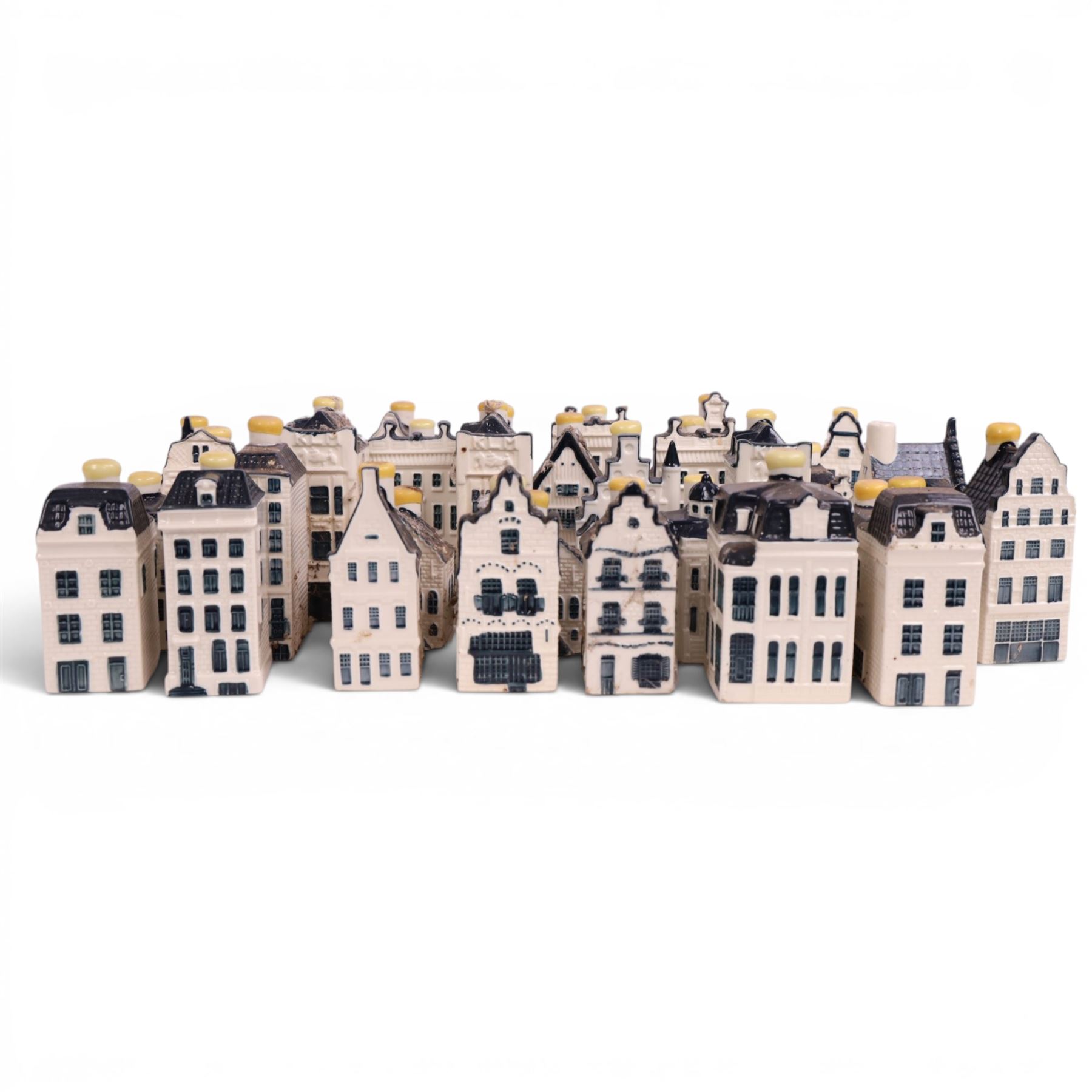Blue Delft's KLM Airlines, Bols decanters, approximately one hundred, shaped as Dutch houses   