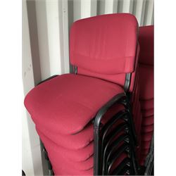 Red fabric and painted black metal conference chairs (20) - THIS LOT IS TO BE COLLECTED BY APPOINTMENT FROM DUGGLEBY STORAGE, GREAT HILL, EASTFIELD, SCARBOROUGH, YO11 3TX