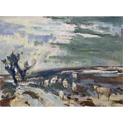 William B Dealtry (British 1915-2007): 'Winter Moorland', oil on canvas signed, titled ver...