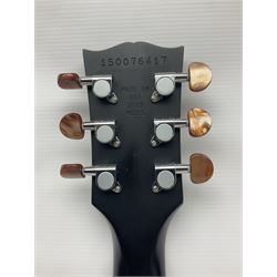 2015 American Les Paul CM (carved mahogany) electric guitar with ebonised finish, retro fitted with Seymour Duncan SH4 pick-up, serial no.150076417, L98cm overall; in Gibson soft carrying case.