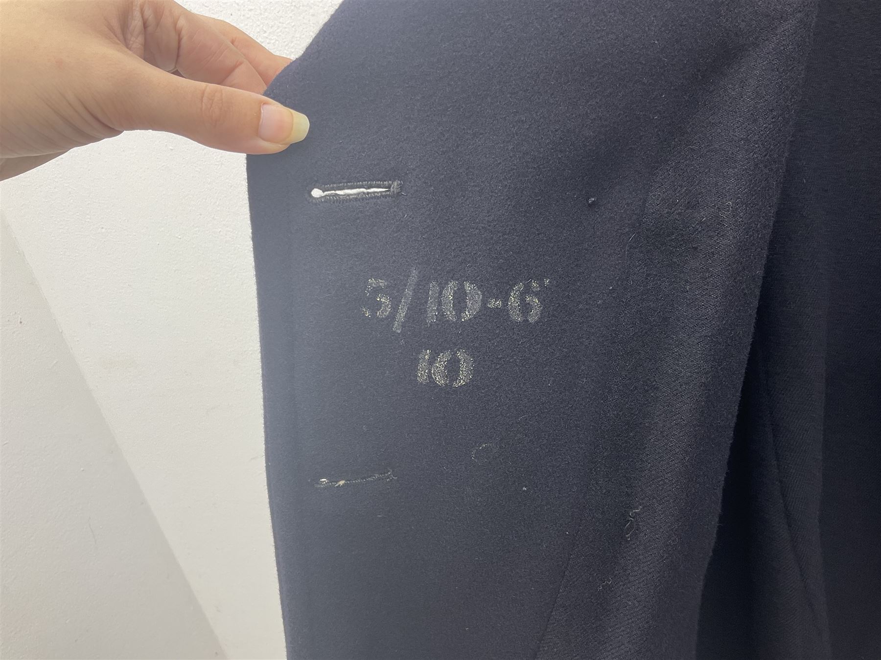 1950s British Red Cross North Yorkshire dress uniform comprising tunic, trousers, greatcoat and visor cap; bears manuscript label '1956 Ware'