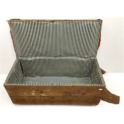 19th century upholstered blanket box, single lid