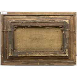 Edmund John Niemann (British 1813-1876): Country Church, oil on canvas signed, indistinctly titled on the stretcher 29cm x 49cm