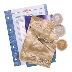 Three Royal Mint silver proof coins, comprising Queen Elizabeth II Guernsey 2003 'Nelson' ...