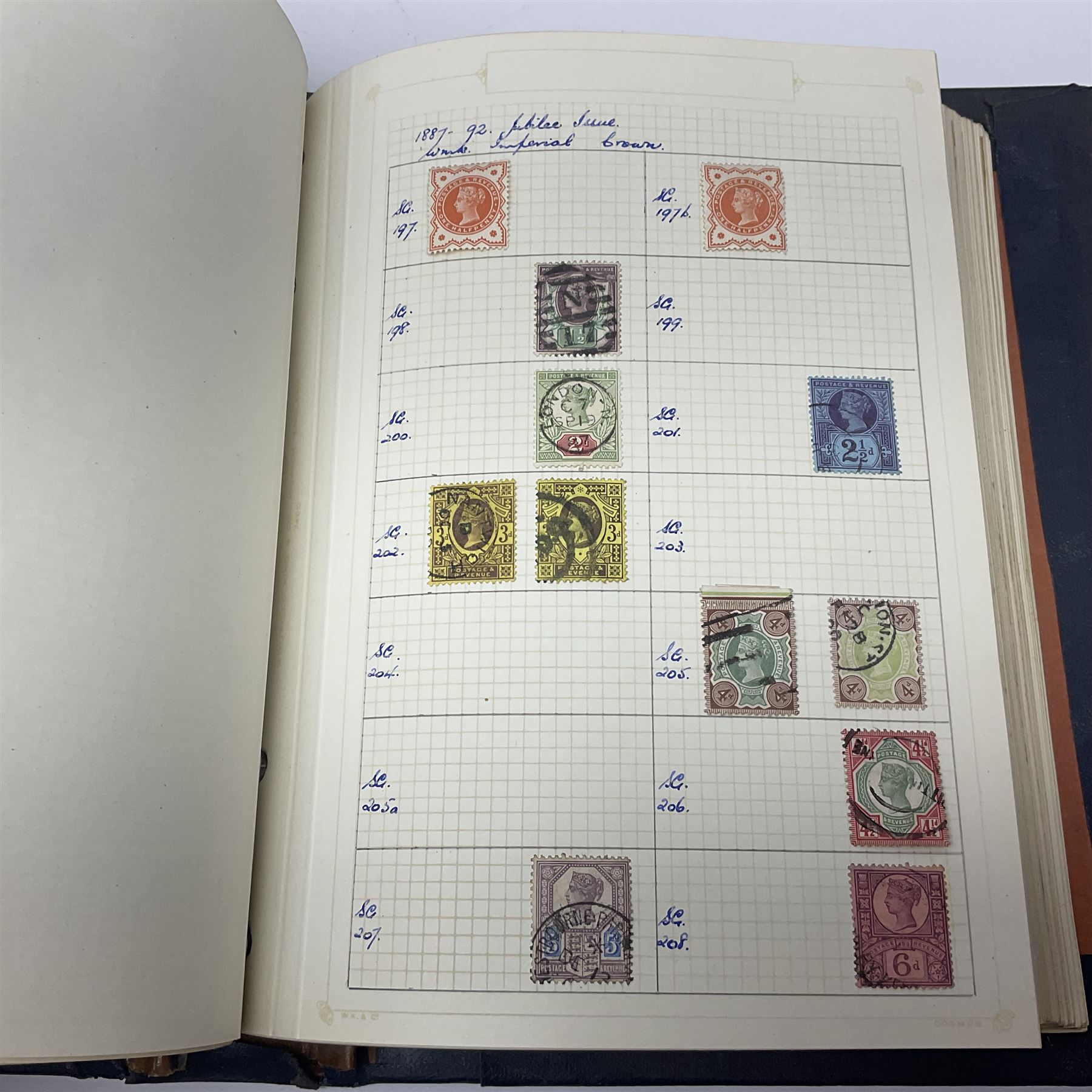 Great British and World Queen Victoria and later stamps, including imperf and perf penny reds, half penny 'bantams', King Edward VII five shillings,  Straits Settlements, Ceylon, New Zealand, Canada, India etc, housed in a single album