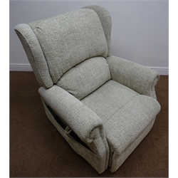  Electric reclining armchair, upholstered in a stone wash fabric, W83cm (This item is PAT tested - 5 day warranty from date of sale)  