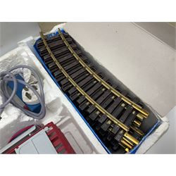 Playmobil 'G' gauge - 4031 Pennsylvania Railroad train set with 2-4-0 locomotive No.9518, tender, cattle truck and brake van, quantity of track, controller and other accessories; boxed with outer delivery packaging