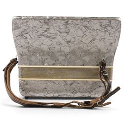 Recanati V Soprani Di Silvio Piano Accordion, 120 bass, with five tone selector keys, silvered pearloid case, with carry case