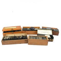 Collection of over 400 magic lantern slides, on various subjects including UK and World tr...