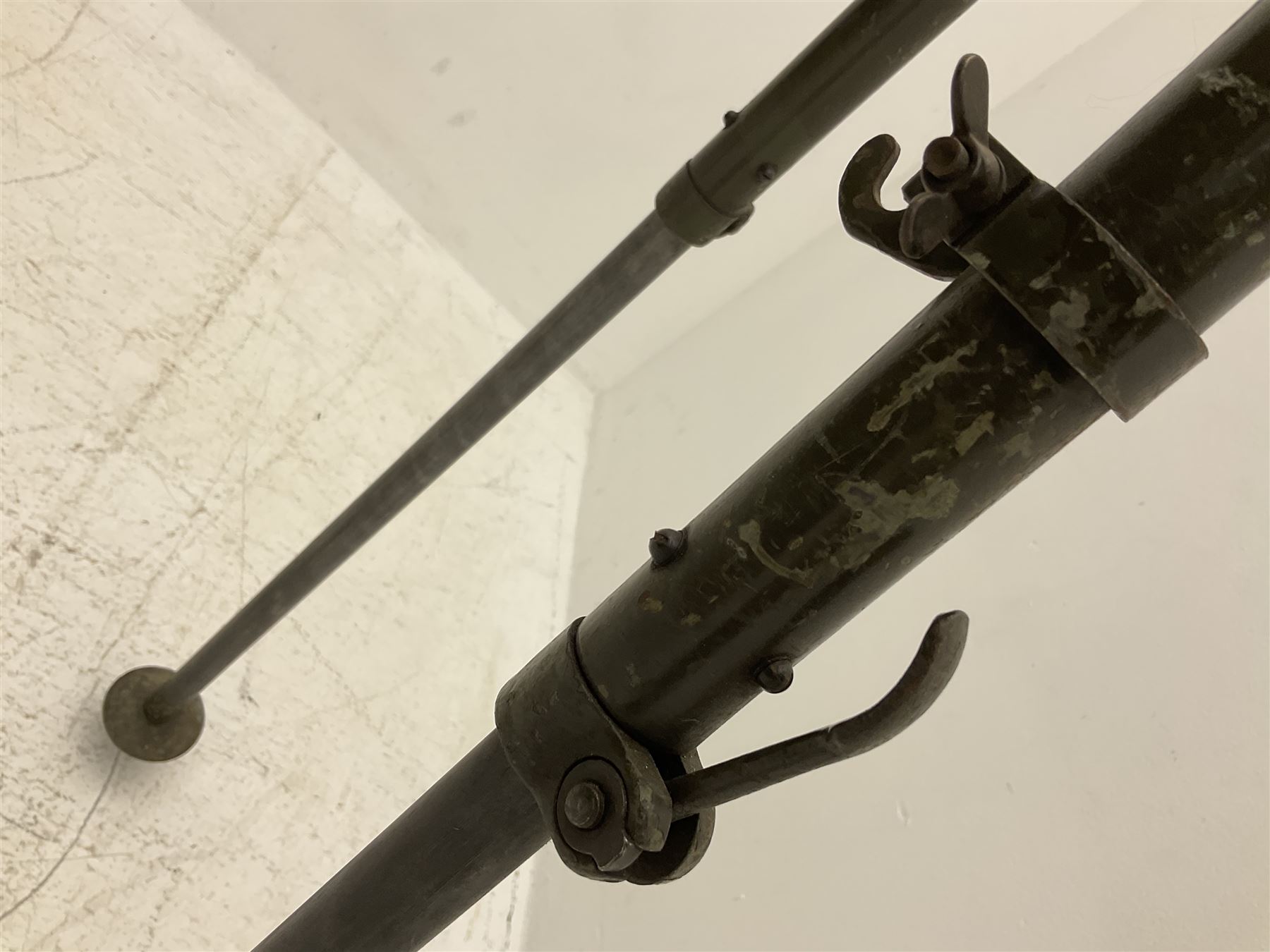 German machine gun stand of adjustable tripod form, marked 'NHW 7/63 12 -135 - 6089'