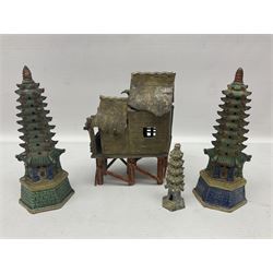 Chinese pottery miniature garden figures and ornaments