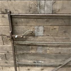 Large wrought metal country driveway or field gate (W324cm, H125cm)and a similar pedestrian gate (W110cm, H108cm)