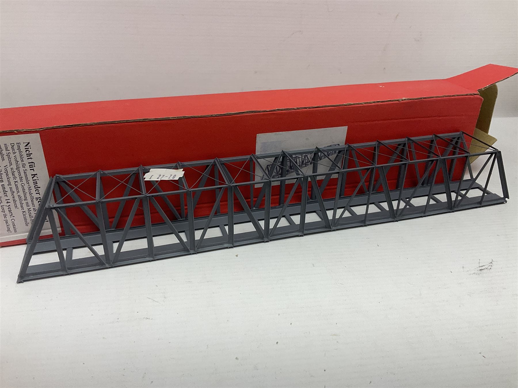 Fleischmann 'N' gauge - four-car set with double pantograph locomotive, dummy and two double decker coaches; No.825201 'Piccolo' three-piece wagon set; No.9198 'Piccolo' level crossing; No.9171 'Piccolo' points; and  No.KN35 Girder Bridge; all boxed