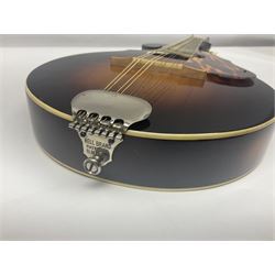 American Sterling T.B.C. Chicago eight-string mandolin with sunburst finish; bears maker's label; L63cm