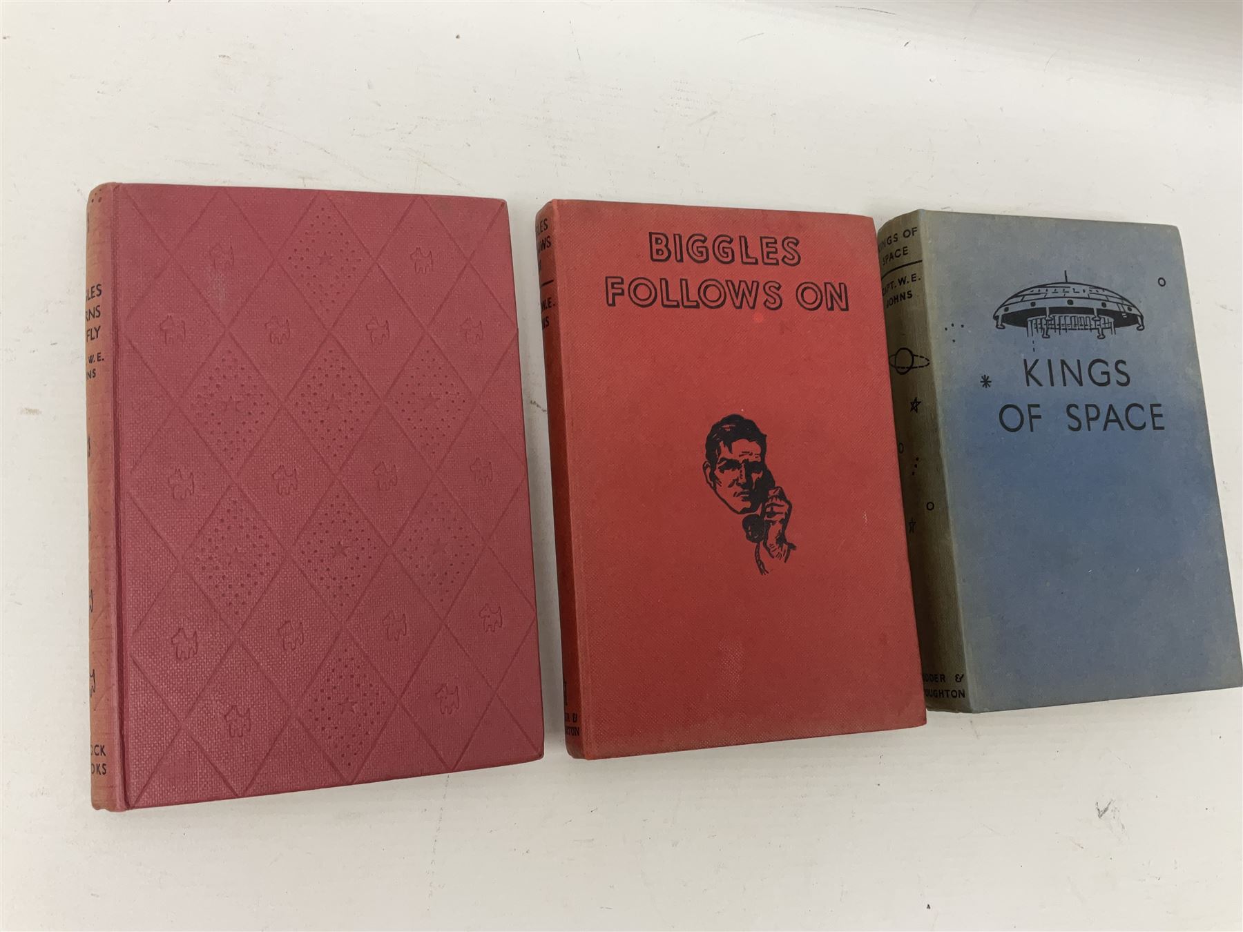 Collection of children's books, annuals and similar, including Enid Blyton; Bible Stories, full set of fourteen, Macmillan and Co 1955, Anthony Buckeridge; Rex Milligan Reporting, first edition Lutterworth Press 1961 and Rex Milligan Raises the Roof, second impression Lutterworth Press, 1956, apt. W.E Johns; Kings of Space, Biggles Follows on, Biggles Learns to Fly, Comrades in Arms, thee copies of My Garden an Intimate Magazine for Garden Lovers etc (29)
