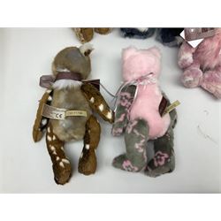 Six Charlie Bears, comprising limited edition Julia CB202007A, limited to 3000, Stollen CB171738, Bundle CB181868A, Kerri CB171757, Sandie CB171763B, each designed by Isabelle Lee, each with tags, and an example CB161631B lacking tag
